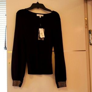 designer Molly  sweater with rhinestone cuffs